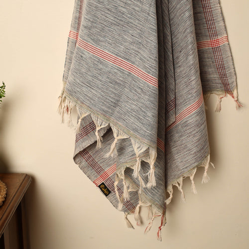 Grey - Handloom Fine Cotton Plain Bath Towel 54