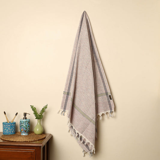 Brown - Handloom Fine Cotton Plain Bath Towel 55