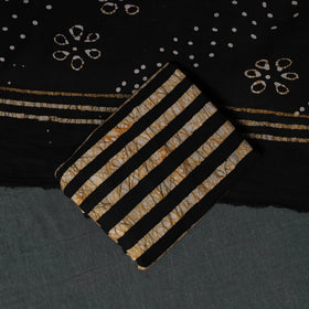 Kutch Hand Block Batik Print Cotton 3pc Unstitched Dress Material Suit Set 60