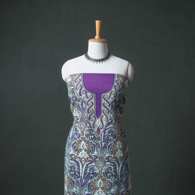 Kashmiri Aari & Sozni Hand Embroidered Cutwork Pure Merino Wool Unstitched Dress Material: Kurta, Bottom with Dupatta 07