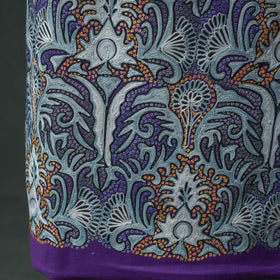 Kashmiri Aari & Sozni Hand Embroidered Cutwork Pure Merino Wool Unstitched Dress Material: Kurta, Bottom with Dupatta 07