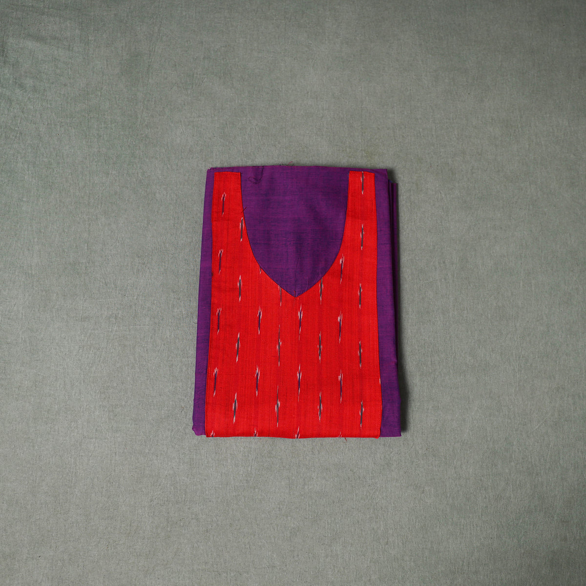 Patchwork Mangalagiri Handloom Cotton Unstitched Kurta Material (2.5m) 65