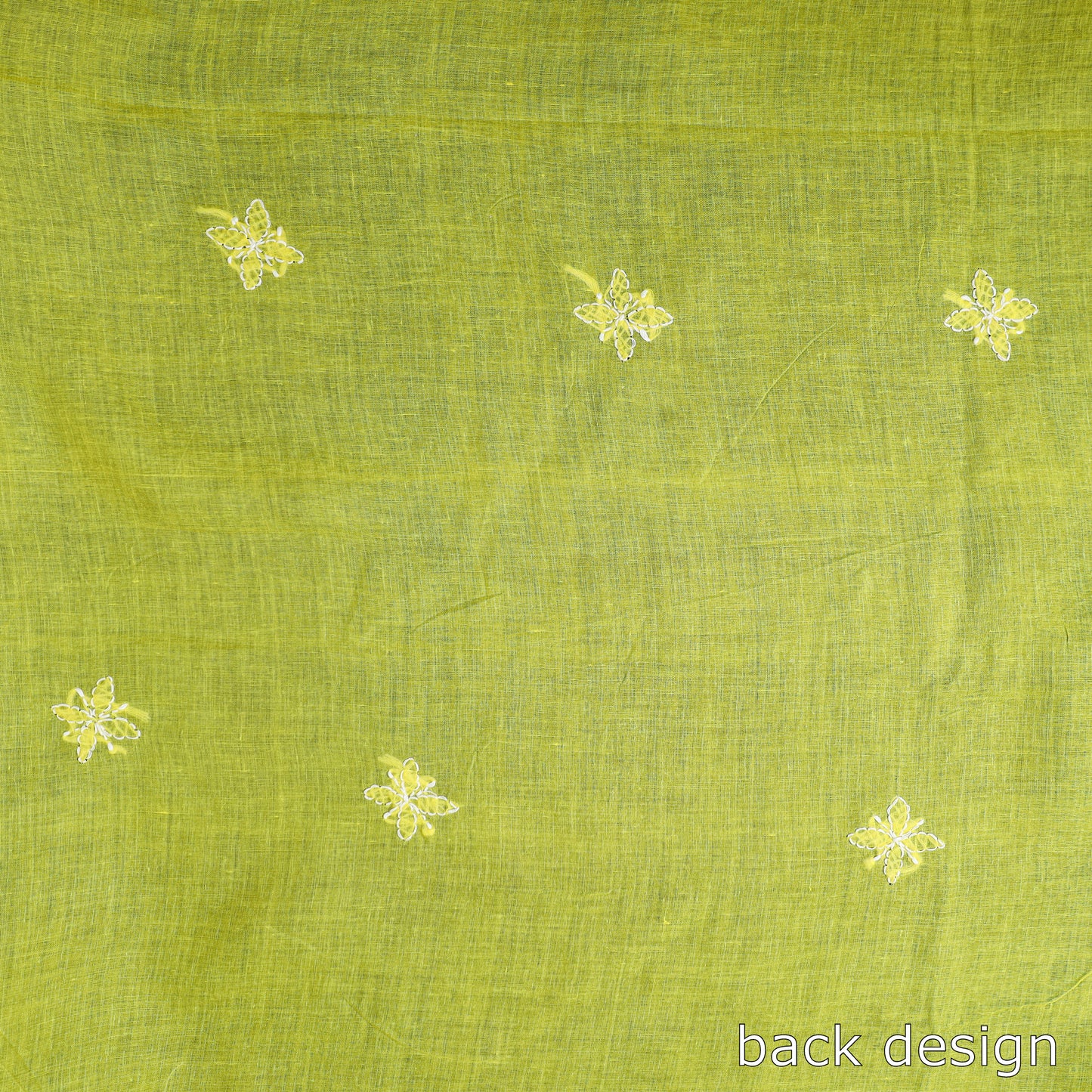 Yellow - 3pc Hand Embroidery Cotton Chikankari Dress Material 30