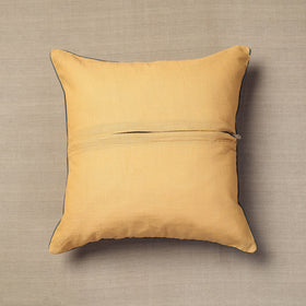 Yellow - Block Print Cotton Kalamkari Cushion Cover (16 x 16 in) 05