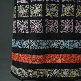 Kashmiri Aari & Sozni Hand Embroidered Cutwork Pure Merino Wool Unstitched Dress Material: Kurta, Bottom with Dupatta 08