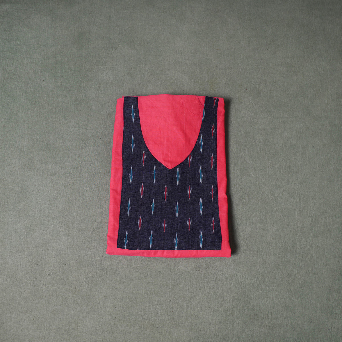 Patchwork Mangalagiri Handloom Cotton Unstitched Kurta Material (2.5m) 59