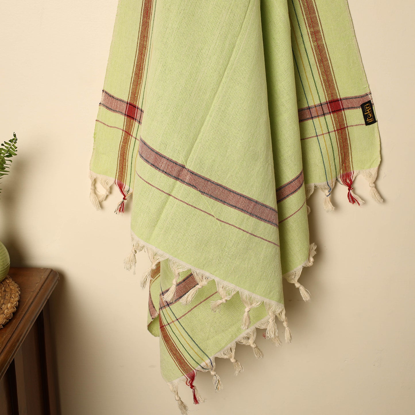 Green - Handloom Fine Cotton Plain Bath Towel 60