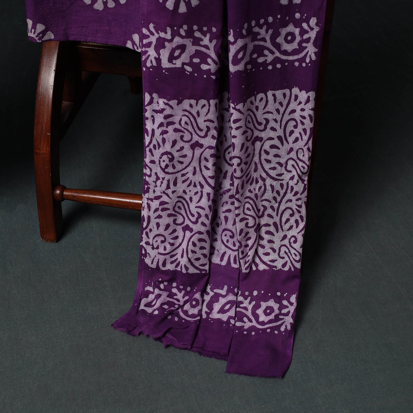 Kutch Hand Block Batik Print Cotton 3pc Unstitched Dress Material Suit Set 62
