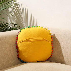 Yellow - suzani embroidery cushion cover (16 x 16 in) 10