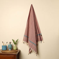 Brown - Handloom Fine Cotton Plain Bath Towel 63