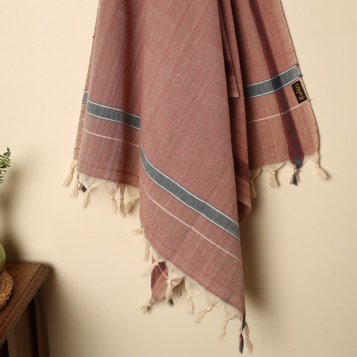 Brown - Handloom Fine Cotton Plain Bath Towel 63