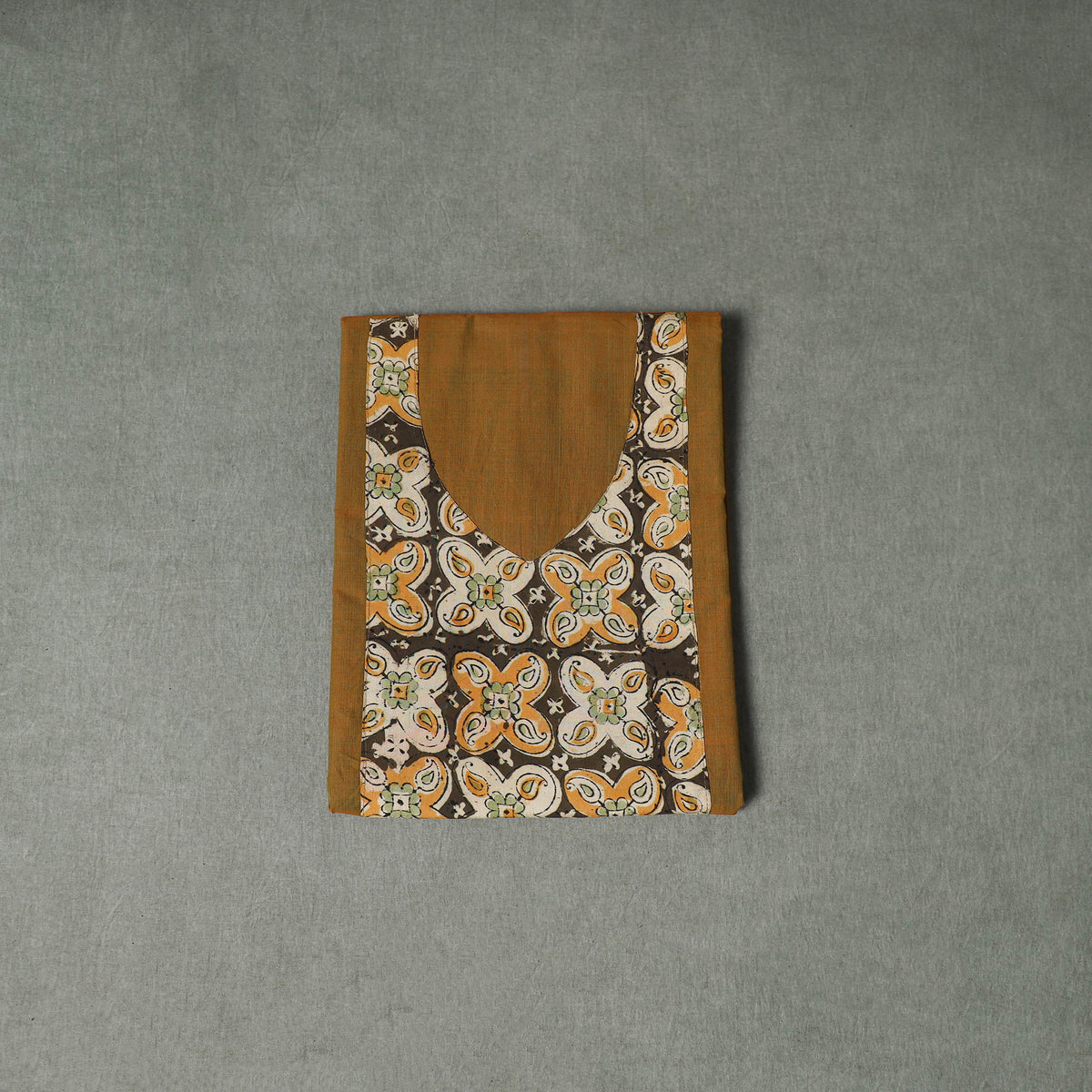 Patchwork Mangalagiri Handloom Cotton Unstitched Kurta Material (2.5m) 49