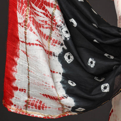3pc Shibori Tie-Dye Chanderi Silk Suit Material Set 97