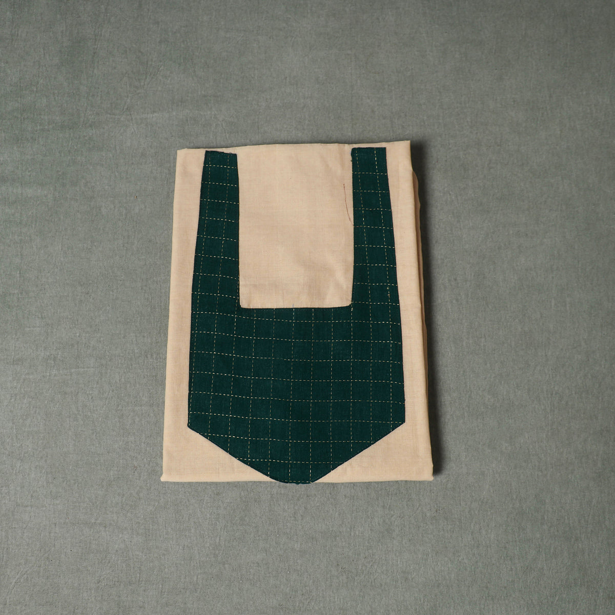 Patchwork Mangalagiri Handloom Cotton Unstitched Kurta Material (2.5m) 48