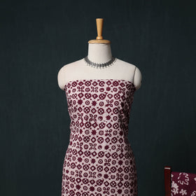 Kutch Hand Block Batik Print Cotton 3pc Unstitched Dress Material Suit Set 64