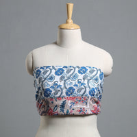 Blue - Block Printed Cotton Blouse Piece 92