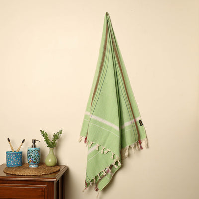 Green - Handloom Fine Cotton Plain Bath Towel 67