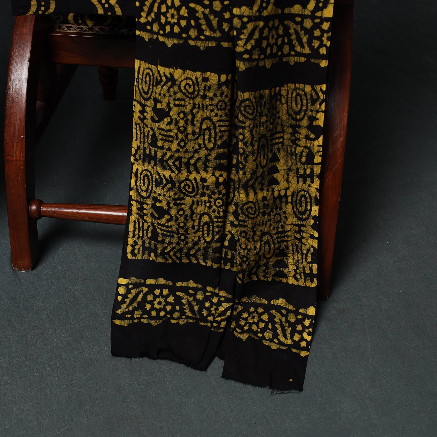 Kutch Hand Block Batik Print Cotton 3pc Unstitched Dress Material Suit Set 65