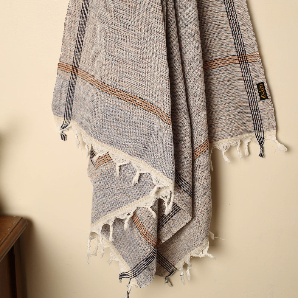 Grey - Handloom Fine Cotton Plain Bath Towel 68