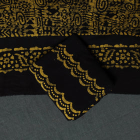 Kutch Hand Block Batik Print Cotton 3pc Unstitched Dress Material Suit Set 65