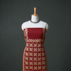Kashmiri Aari Hand Embroidered Cutwork Pure Merino Wool Unstitched Dress Material: Kurta, Bottom with Dupatta 11