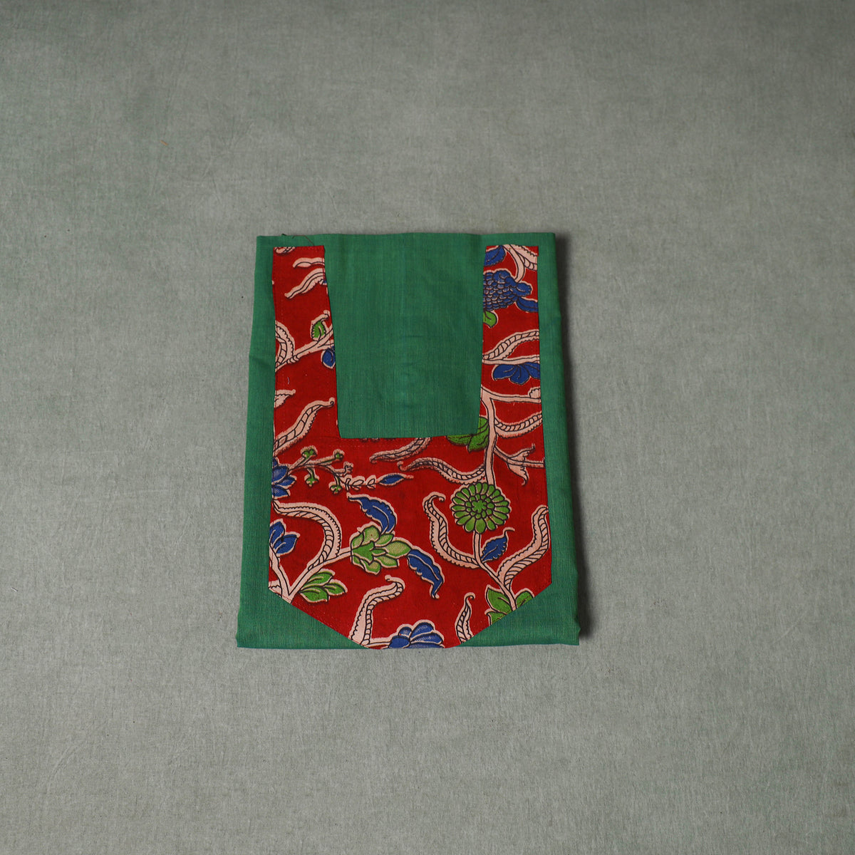 Patchwork Mangalagiri Handloom Cotton Unstitched Kurta Material (2.5m) 39