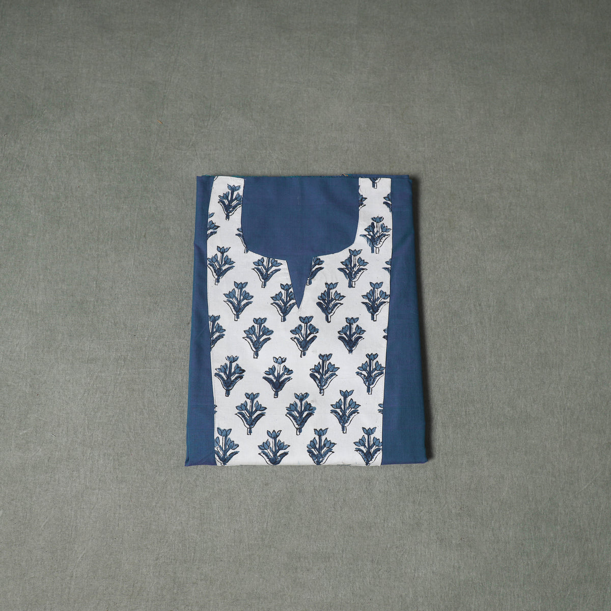 Patchwork Mangalagiri Handloom Cotton Unstitched Kurta Material (2.5m) 38