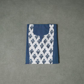 Patchwork Mangalagiri Handloom Cotton Unstitched Kurta Material (2.5m) 38