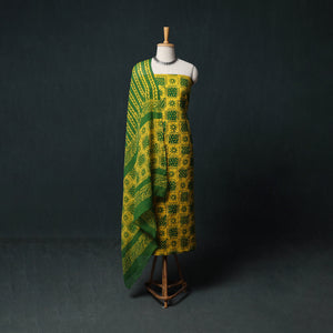 Kutch Hand Block Batik Print Cotton 3pc Unstitched Dress Material Suit Set 66