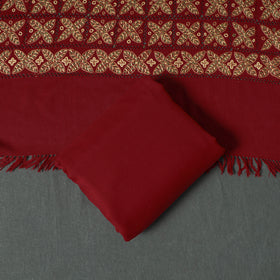 Kashmiri Aari Hand Embroidered Cutwork Pure Merino Wool Unstitched Dress Material: Kurta, Bottom with Dupatta 11