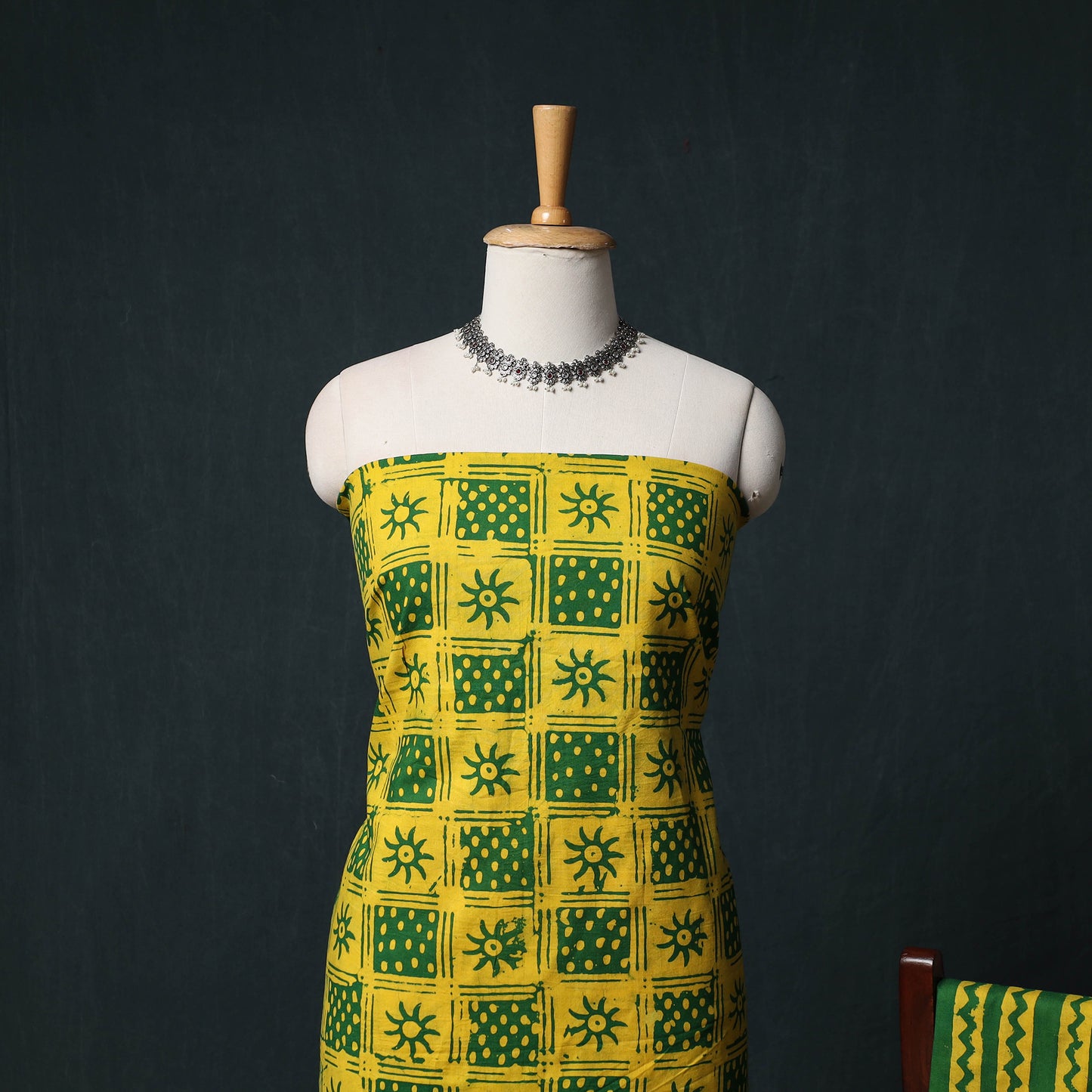 Kutch Hand Block Batik Print Cotton 3pc Unstitched Dress Material Suit Set 66