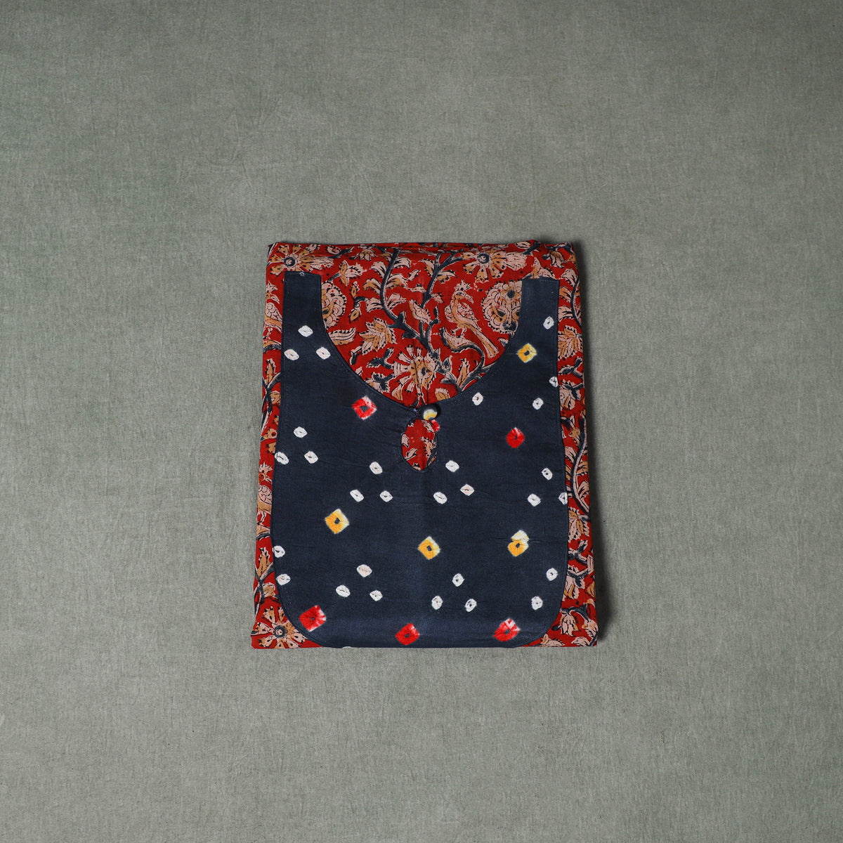 Patchwork Kalamkari Block Print Cotton Unstitched Kurta Material (2.5m) 34