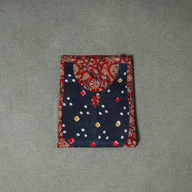 Patchwork Kalamkari Block Print Cotton Unstitched Kurta Material (2.5m) 34