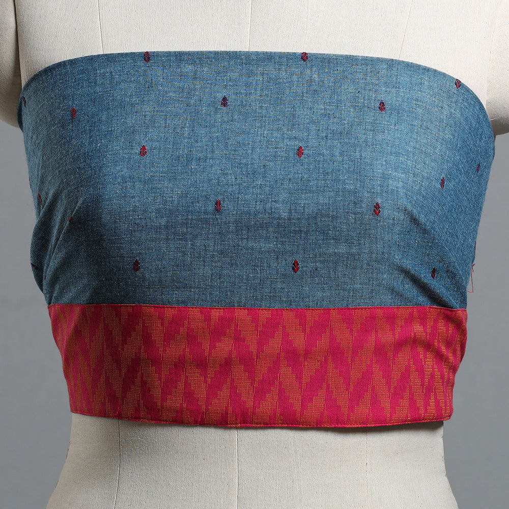 Blue - Jacquard Cotton Blouse Piece 105