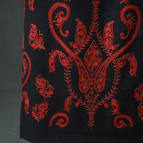 Kashmiri Aari Hand Embroidered Pure Merino Wool Unstitched Dress Material: Kurta, Bottom with Dupatta 12