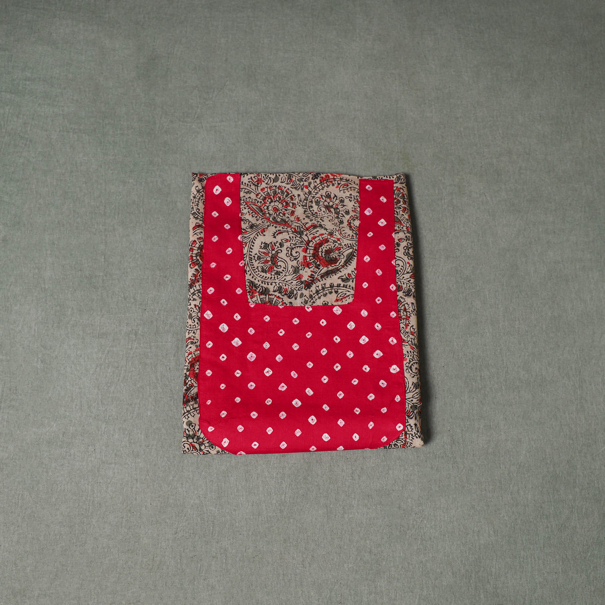 Patchwork Kalamkari Block Print Cotton Unstitched Kurta Material (2.5m) 30
