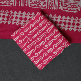 Kutch Hand Block Batik Print Cotton 3pc Unstitched Dress Material Suit Set 67