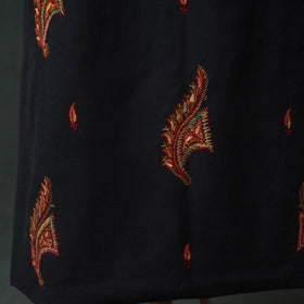 Kashmiri Sozni Hand Embroidered Pure Merino Wool Unstitched Dress Material: Kurta, Bottom with Dupatta 13