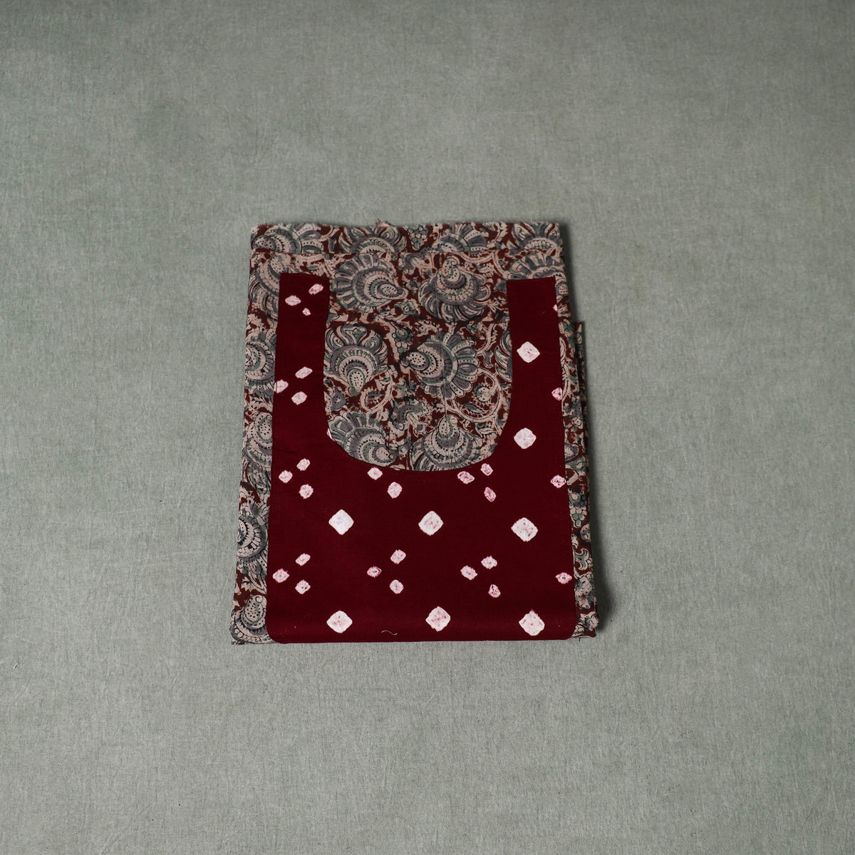 Patchwork Kalamkari Block Print Cotton Unstitched Kurta Material (2.5m) 23