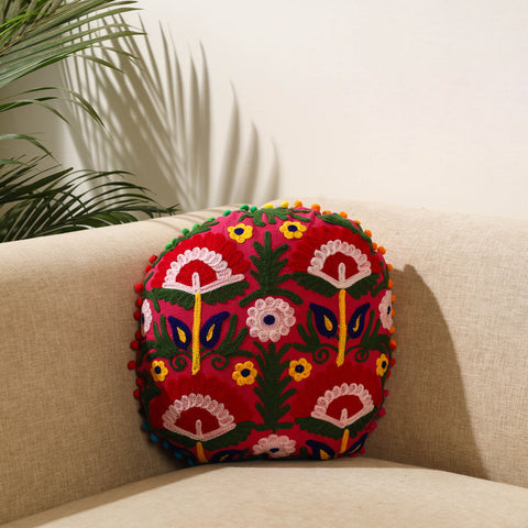 Multicolor - Suzani Embroidery Cushion Cover (16 x 16 in) 03