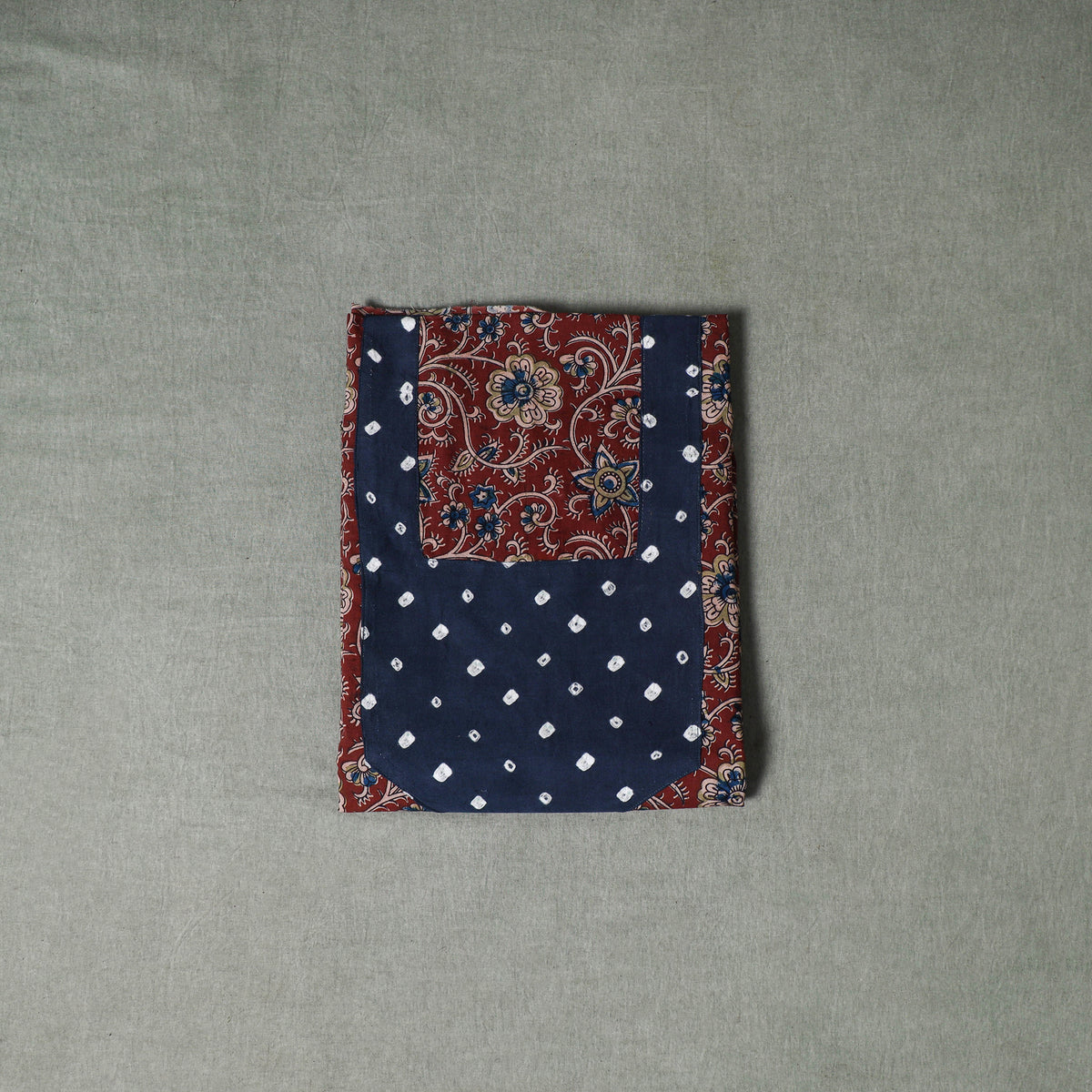 Patchwork Kalamkari Block Print Cotton Unstitched Kurta Material (2.5m) 20