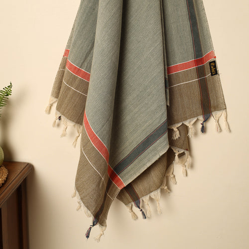 Green - Handloom Fine Cotton Plain Bath Towel 78