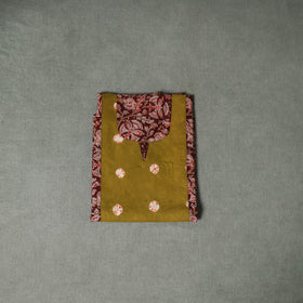 Patchwork Kalamkari Block Print Cotton Unstitched Kurta Material (2.5m) 17