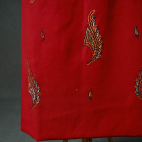 Kashmiri Sozni Hand Embroidered Pure Merino Wool Unstitched Dress Material: Kurta, Bottom with Dupatta 14