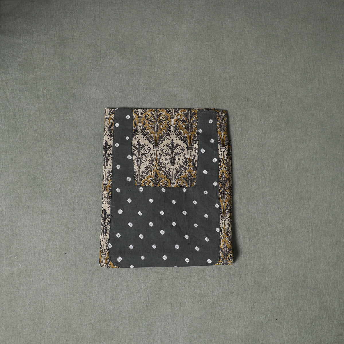 Patchwork Kalamkari Block Print Cotton Unstitched Kurta Material (2.5m) 15