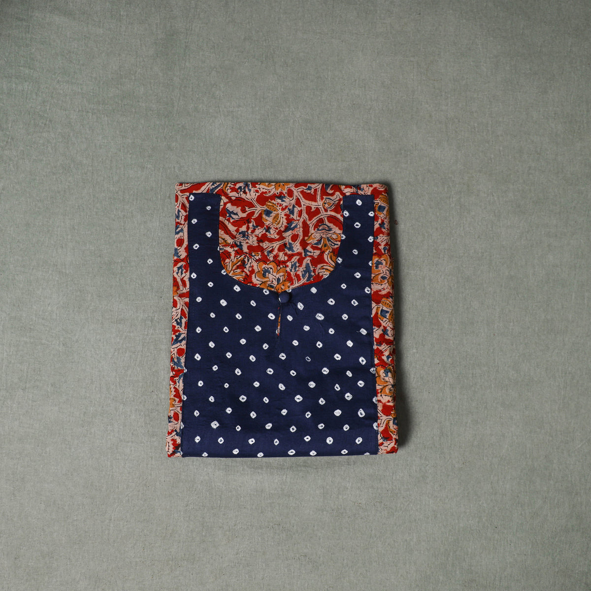 Patchwork Kalamkari Block Print Cotton Unstitched Kurta Material (2.5m) 13