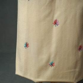 Kashmiri Sozni Hand Embroidered Pure Merino Wool Unstitched Dress Material: Kurta, Bottom with Dupatta 15