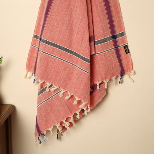 Pink - Handloom Fine Cotton Plain Bath Towel 82