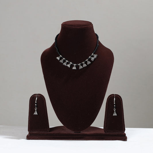 Tribal Handmade Choker Necklace Set with Beadwork 15