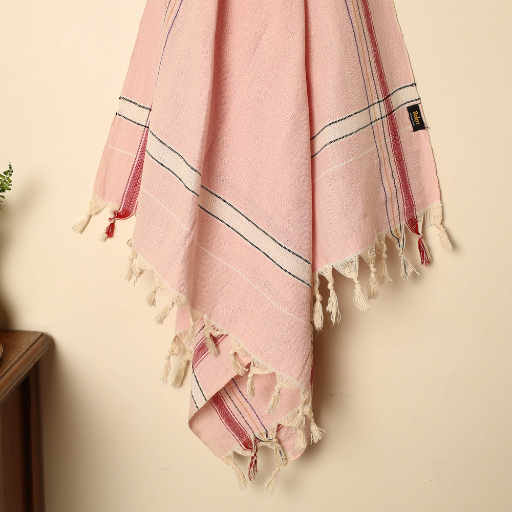 Pink - Handloom Fine Cotton Plain Bath Towel 83